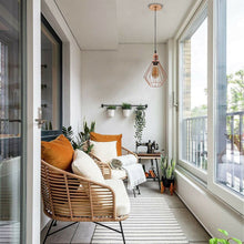 Cargar imagen en el visor de la galería, Lámparas colgantes modernas de luz colgante de techo de jaula de diamante de metal industrial vintage