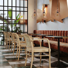 Cargar imagen en el visor de la galería, Lámparas colgantes modernas de luz colgante de techo de jaula de diamante de metal industrial vintage