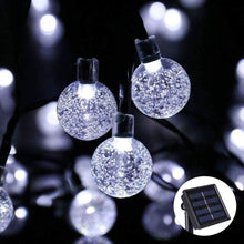 Load image into Gallery viewer, Planet Solar 50 White Crystal Retro Ball Solar Powered String Lights 10m
