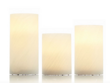 Load image into Gallery viewer, 3pc Vanilla Scented Authentic Flame Wax Flickering LED Square Candle Lights
