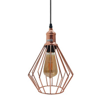 Load image into Gallery viewer, Vintage Industrial Metal Diamond Cage Ceiling Pendant Light Modern Hanging Lamps
