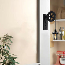 Load image into Gallery viewer, Vintage Industrial Pulley Wheel Wall Mounted Light Metal Cylinder Shape Shade

