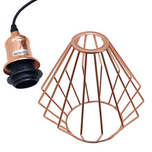 Carica l&#39;immagine nel visualizzatore di Gallery, Vintage Industrial Metal Diamond Cage Ceiling Pendant Light Modern Hanging Lamps
