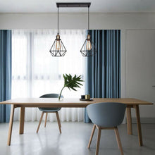 Load image into Gallery viewer, Retro Industrial 2 Head Black Ceiling Pendant Light Metal Wire Cage Fixture
