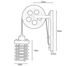 Load image into Gallery viewer, Vintage Industrial Pulley Wheel Wall Mounted Light Metal Cylinder Shape Shade
