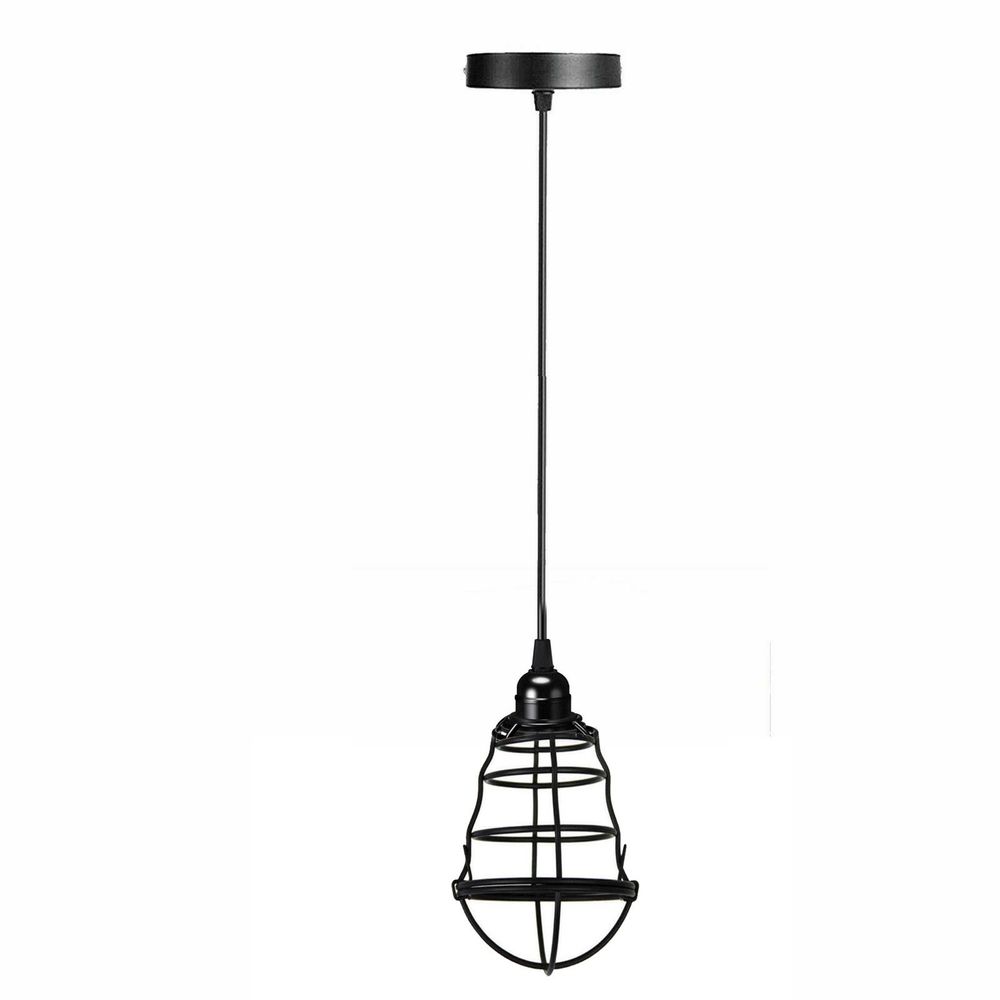 Lámpara de techo colgante de luz colgante negra moderna vintage con cable ajustable de 95 cm para cocina, dormitorio, sala de estar