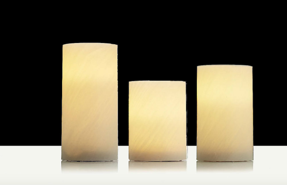 Luces de vela cuadradas LED parpadeantes de cera de llama auténtica con aroma de vainilla de 3 piezas