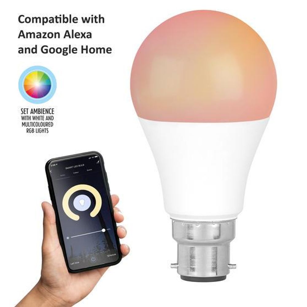 Intempo 7W Smart Light Bulb With WiFi App Control- Fitting Type Bayonet (BC)
