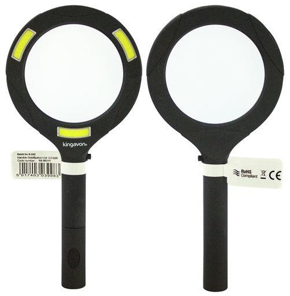 Kingavon COB LED Magnifying Glass With Light Handheld Magnifier Loupes Reading Aid