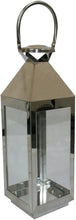 Load image into Gallery viewer, JVL Single Stainless Steel Hampton Indoor/Outdoor Candle Light Lanterns
